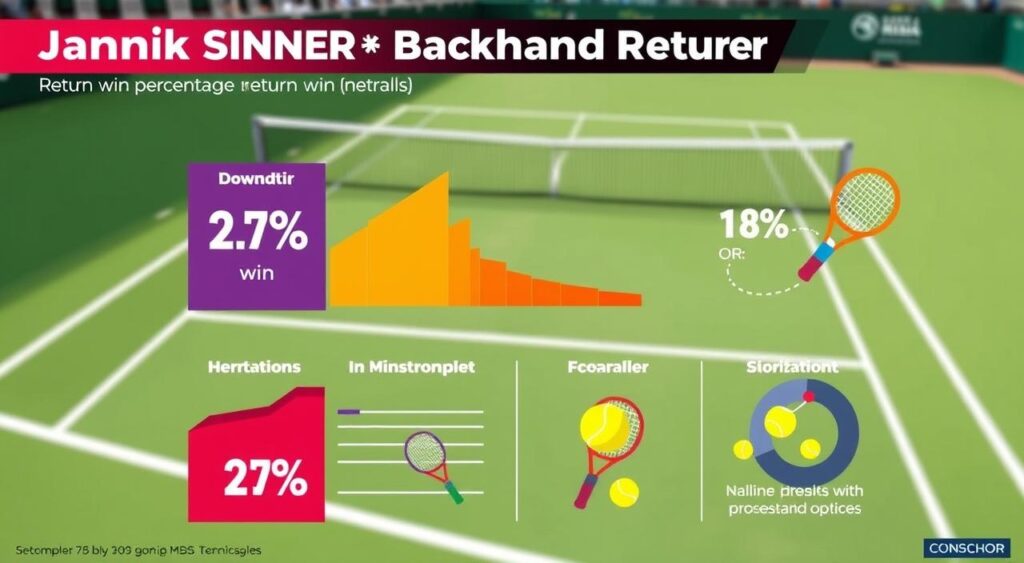 Jannik Sinner's backhand return win percentage
