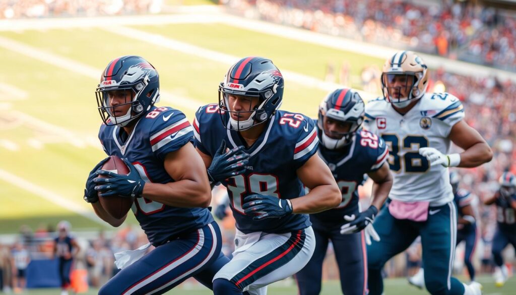 NFL players in action