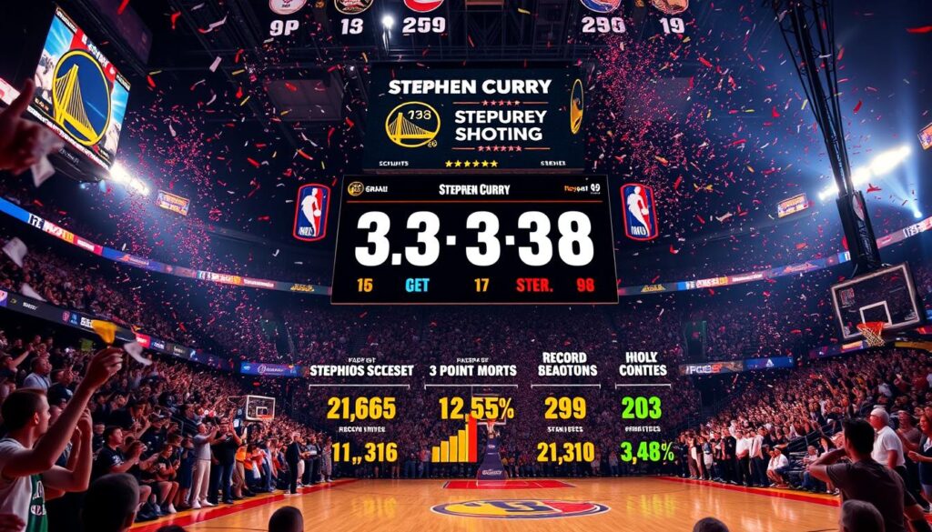 Stephen Curry 3-point records celebration
