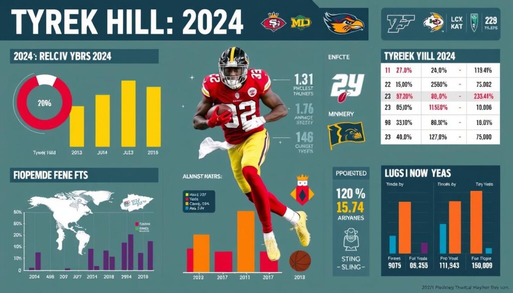 Tyreek Hill 2024 receiving yards prediction