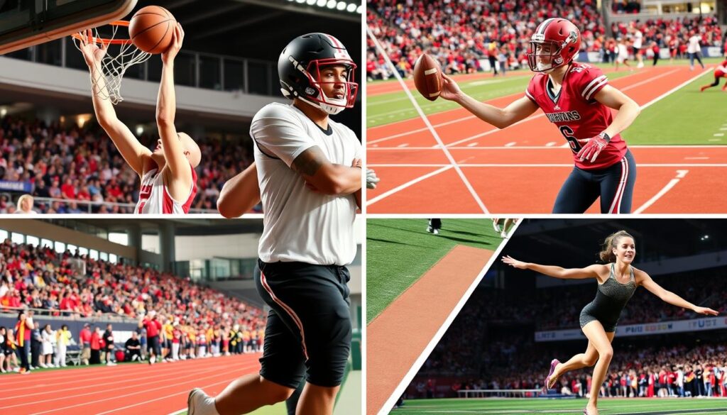 highlight reels showcasing standout performances in college sports events