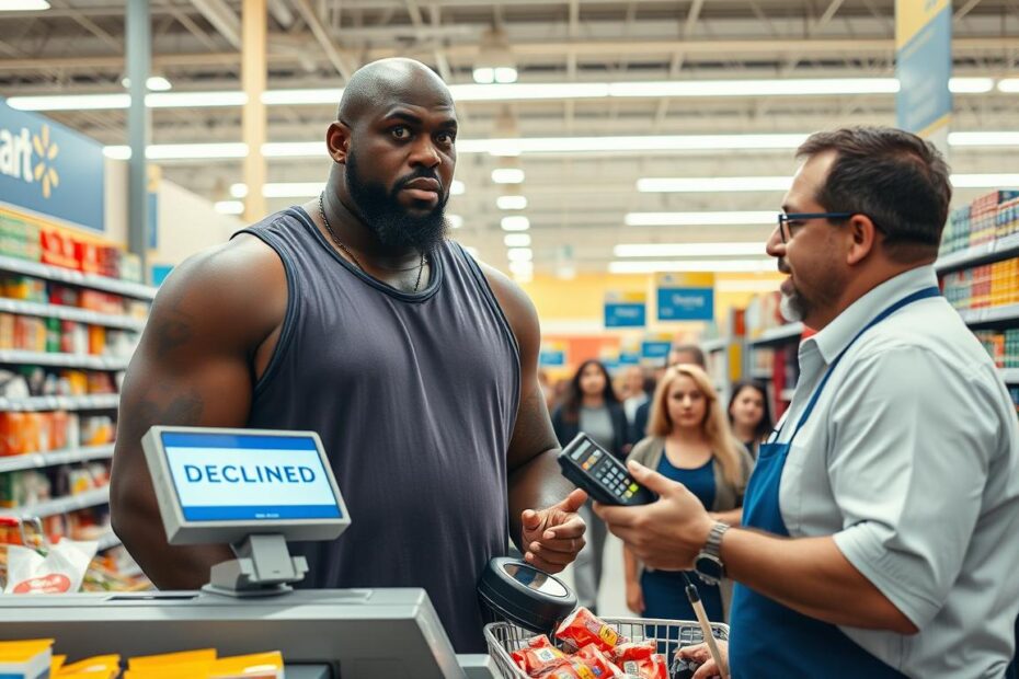 shaquille o'neal card declined at walmart 2024