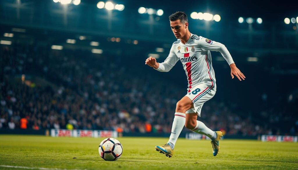 Cristiano Ronaldo playing football