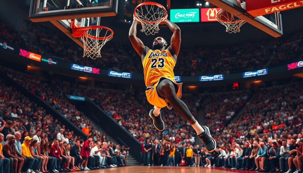 LeBron James scoring