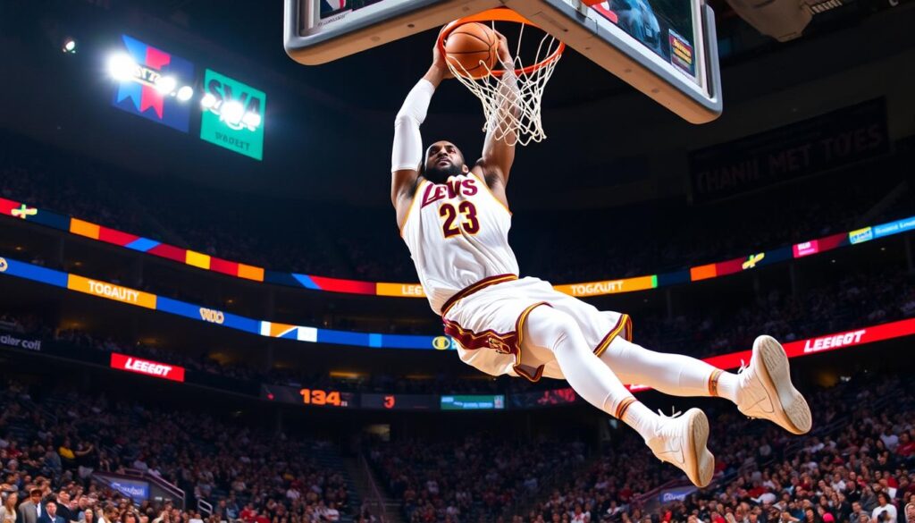 LeBron James scoring