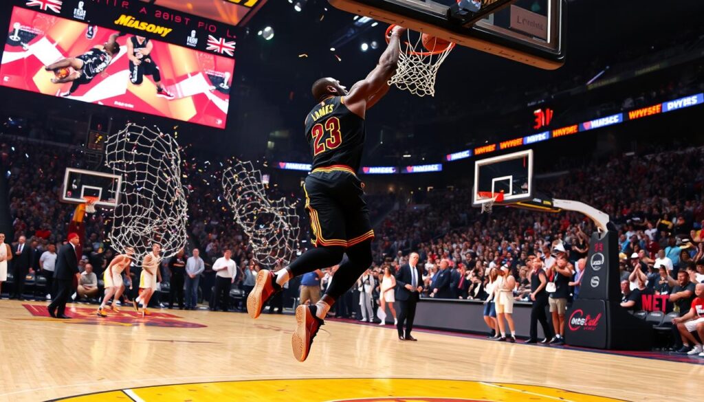 LeBron James scoring