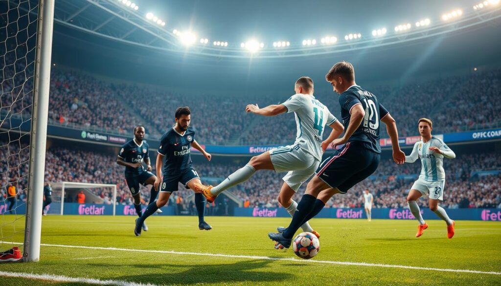 PSG and Real Madrid players in action