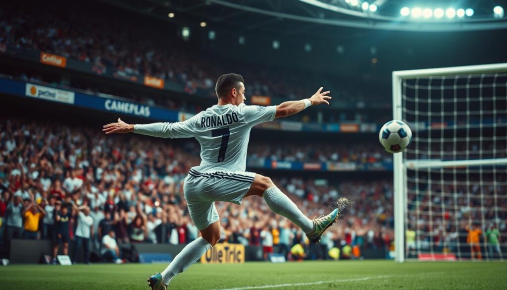 Ronaldo scoring a goal