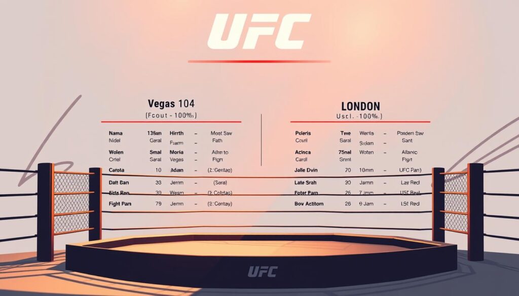 UFC Vegas 104 and UFC London Bout Schedules